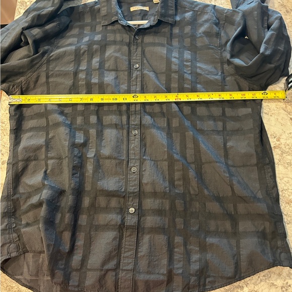 Men’s Burberry Brit Button Down Black Dark Grey Shirt Xxl - Picture 9 of 12